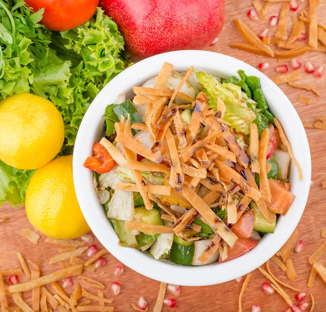 Healthy fresh salad bowl with vegetables